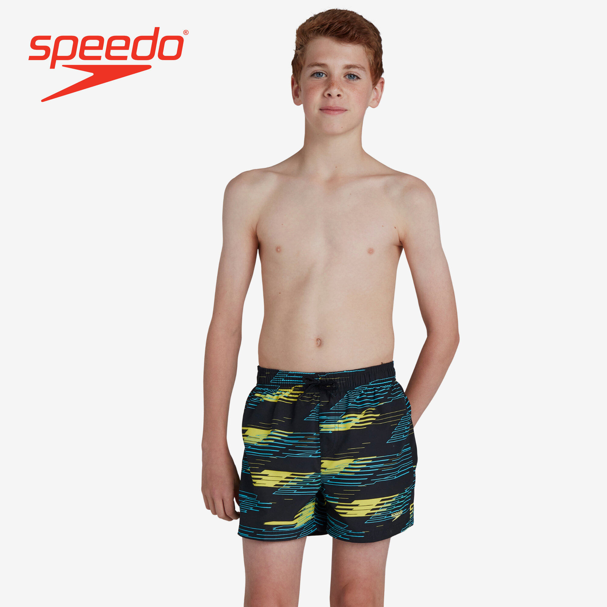 Speedo Junior Boys' Leisure Watershorts Printed 13 Inch - Black - 8-12404G023
